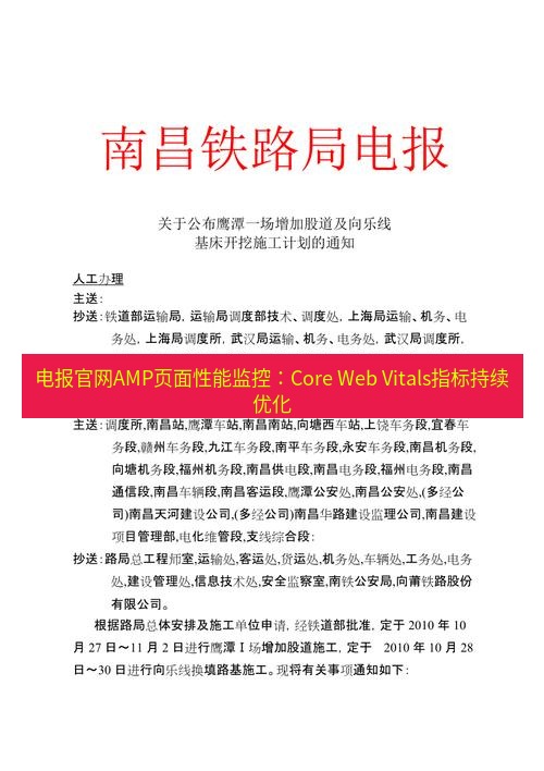电报下载 电报官网AMP页面性能监控：Core Web Vitals指标持续优化