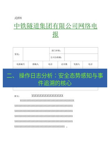 电报下载 二、 操作日志分析：安全态势感知与事件追溯的核心