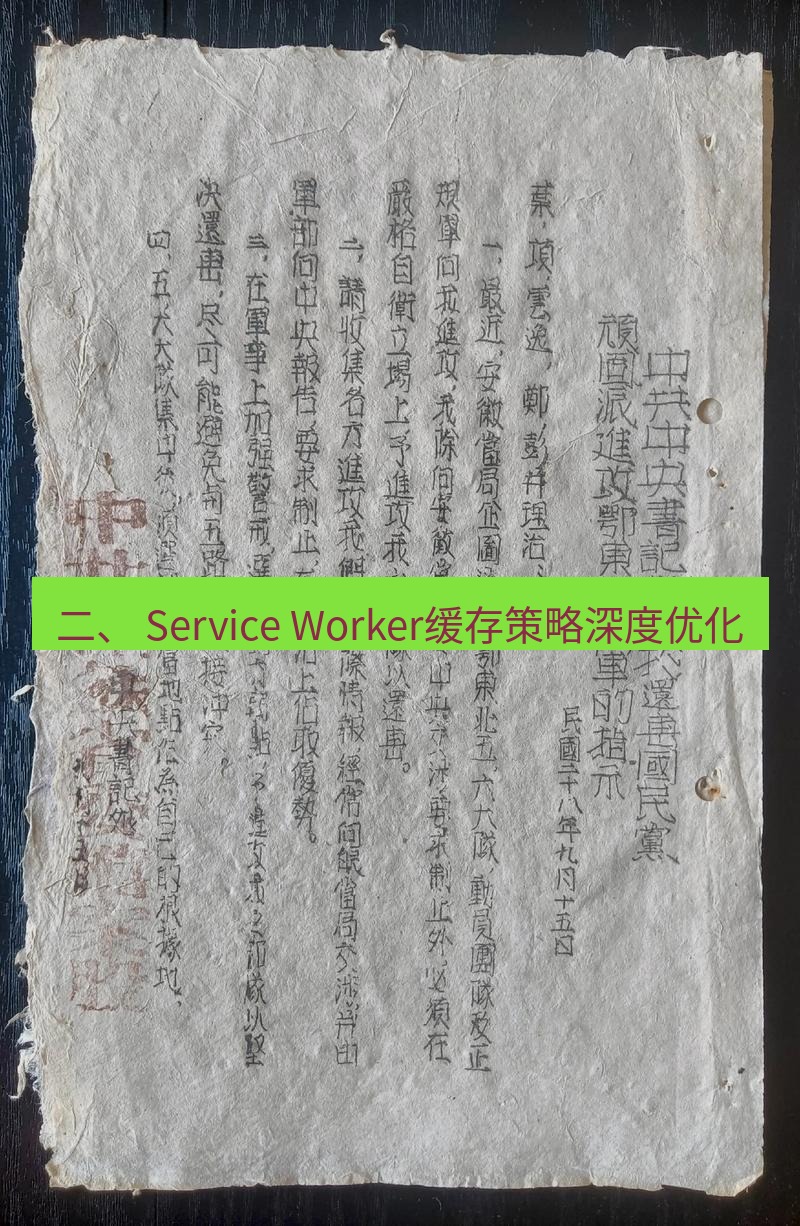 电报下载 二、 Service Worker缓存策略深度优化