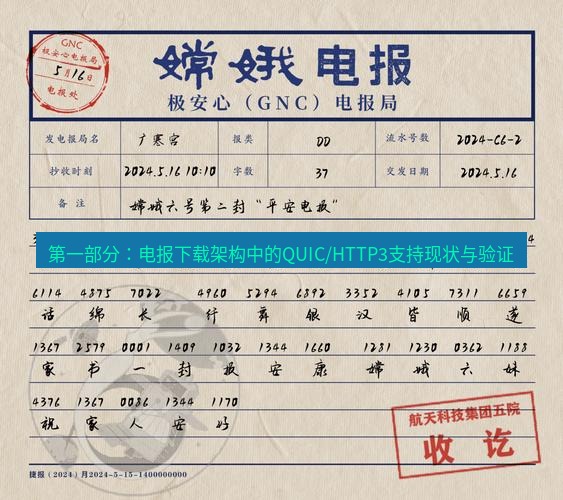电报下载 第一部分：电报下载架构中的QUIC/HTTP3支持现状与验证