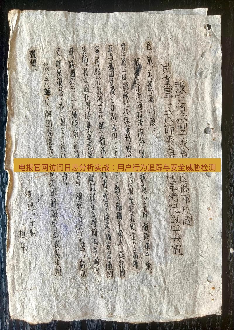 电报下载 电报官网访问日志分析实战：用户行为追踪与安全威胁检测